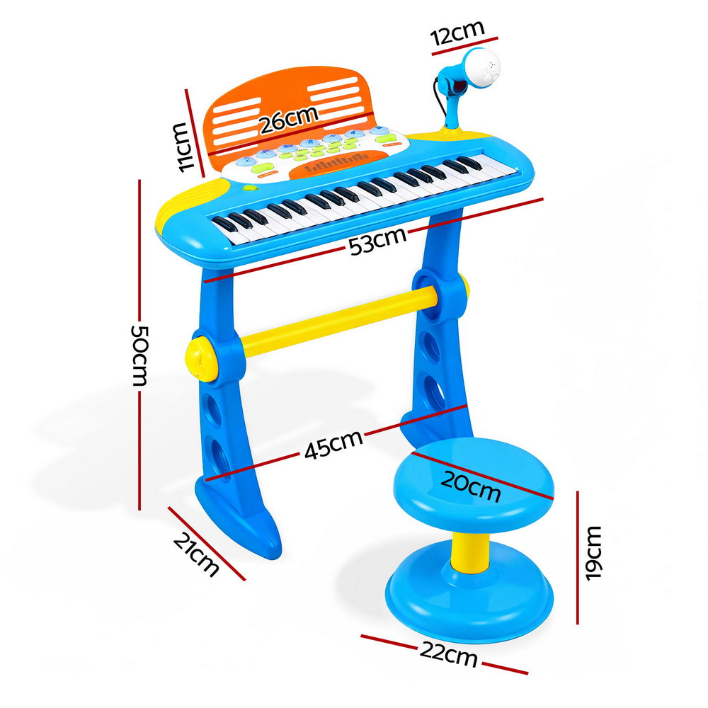 Keezi Kids Piano Keyboard 37 Keys Electronic Musical Instrument Set w/ Stool Microphone-1
