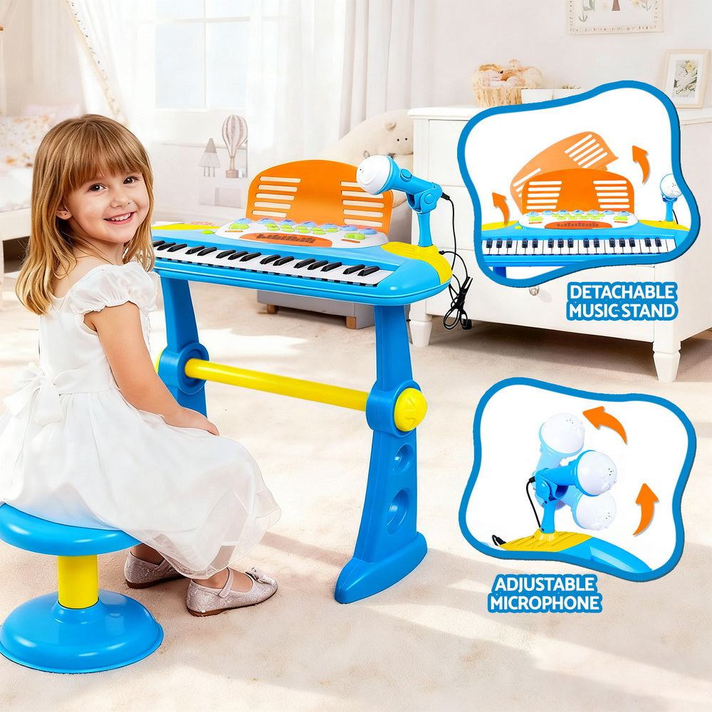 Keezi Kids Piano Keyboard 37 Keys Electronic Musical Instrument Set w/ Stool Microphone-5