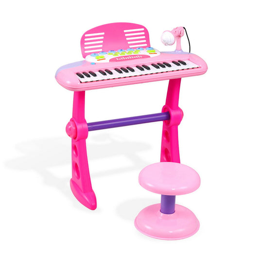 Keezi Kids Piano Keyboard 37 Keys Electronic Musical Instrument Set w/ Stool Microphone-0