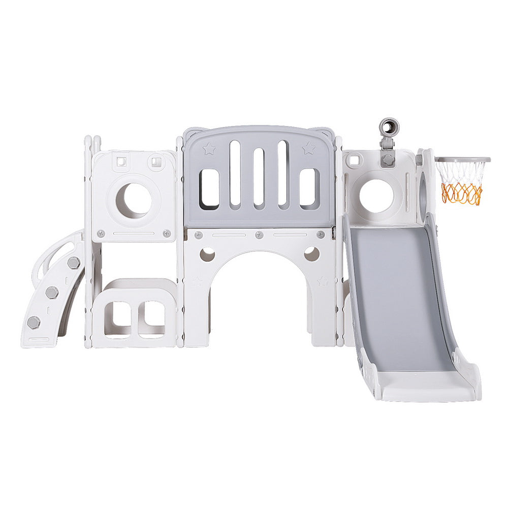 Keezi Kids Slide Swing Set Ball Hoop Rings Football Outdoor Toys-2