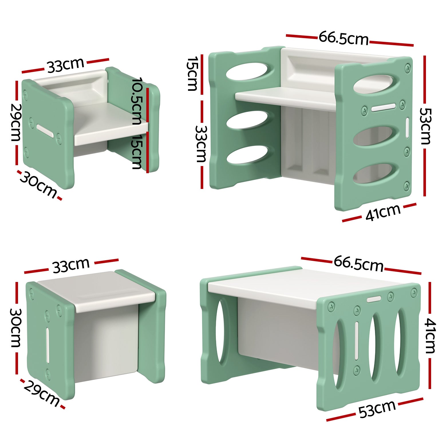 Keezi 3PCS Kids Table and Chairs Set HDPE-1