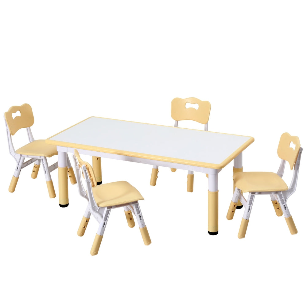 1 Keezi Kids Table and 4 Chairs Set Graffiti-0