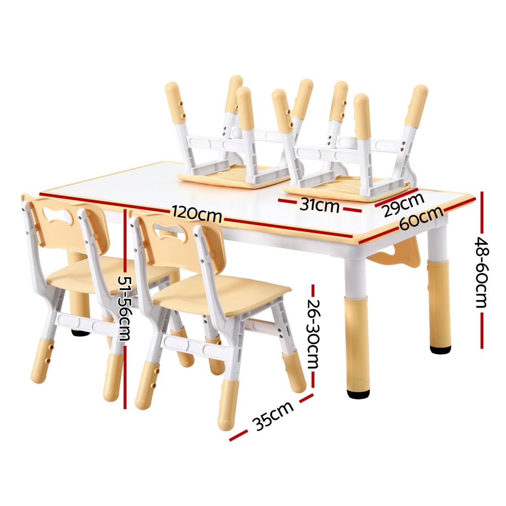 1 Keezi Kids Table and 4 Chairs Set Graffiti-1