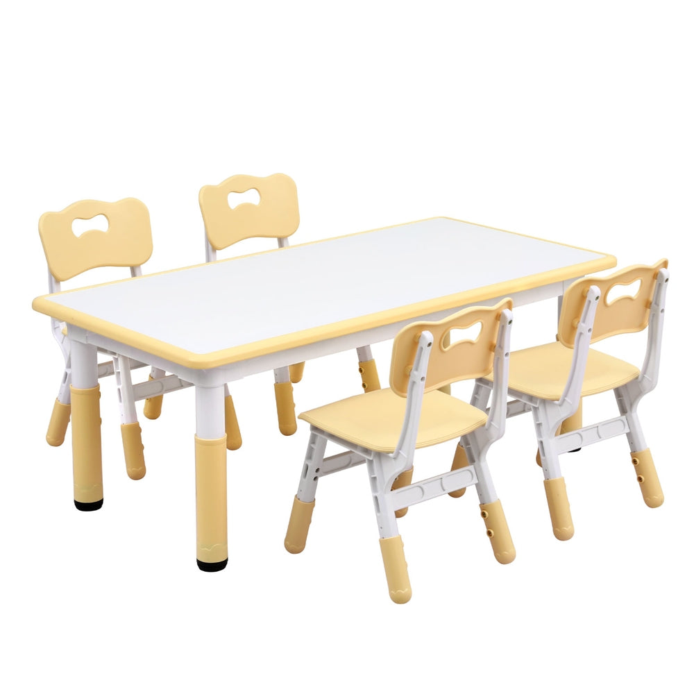 1 Keezi Kids Table and 4 Chairs Set Graffiti-2