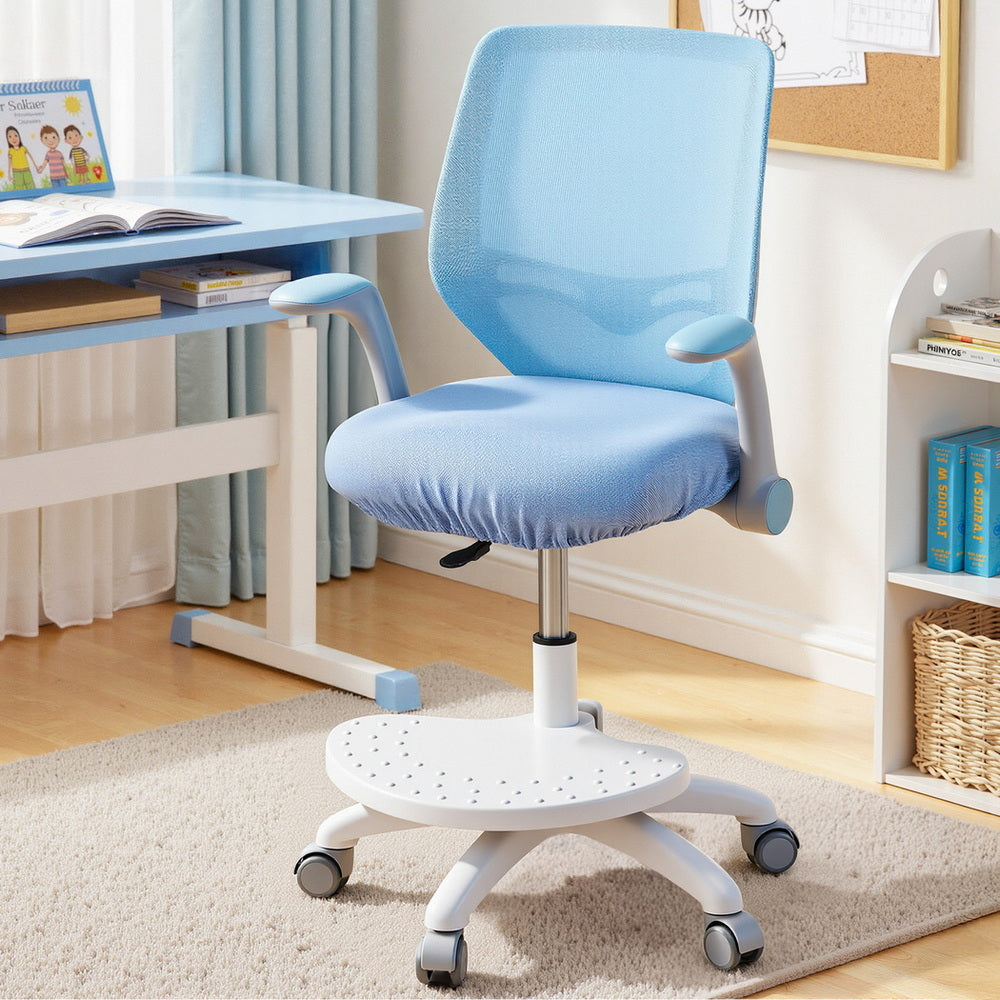 Keezi Kids Ergonomic Study Chair Adjustable w/ Wheels Footrest Blue-6