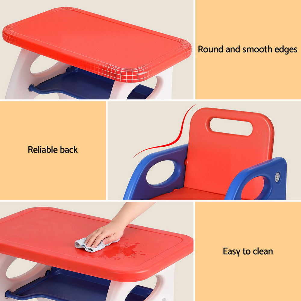 Keezi Kids Table and Chair Set HDPE Toddler Activity Play Set Orange/Yellow-4