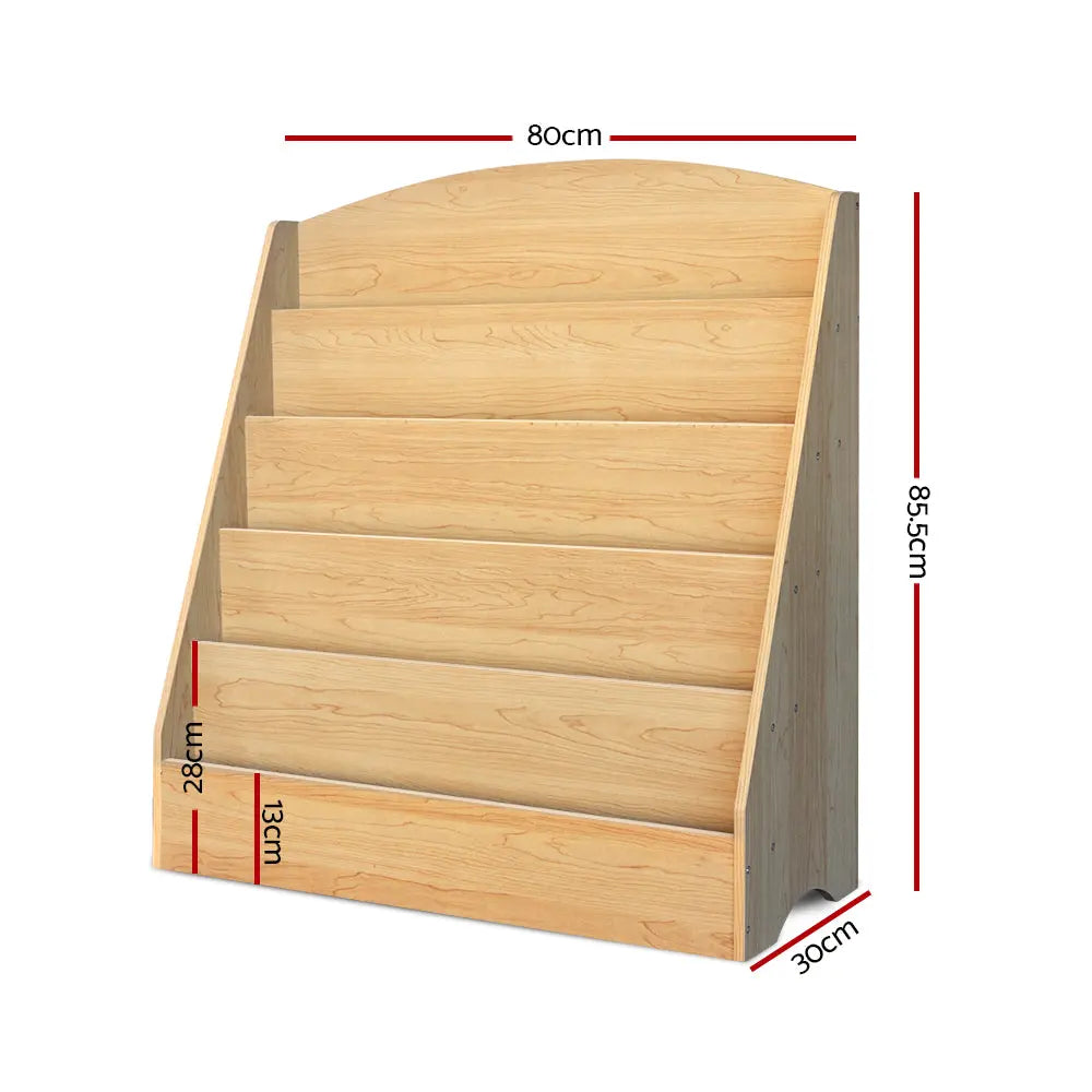 Keezi 5 Tiers Kids Bookshelf Magazine Shelf Organiser Bookcase Display Rack-1