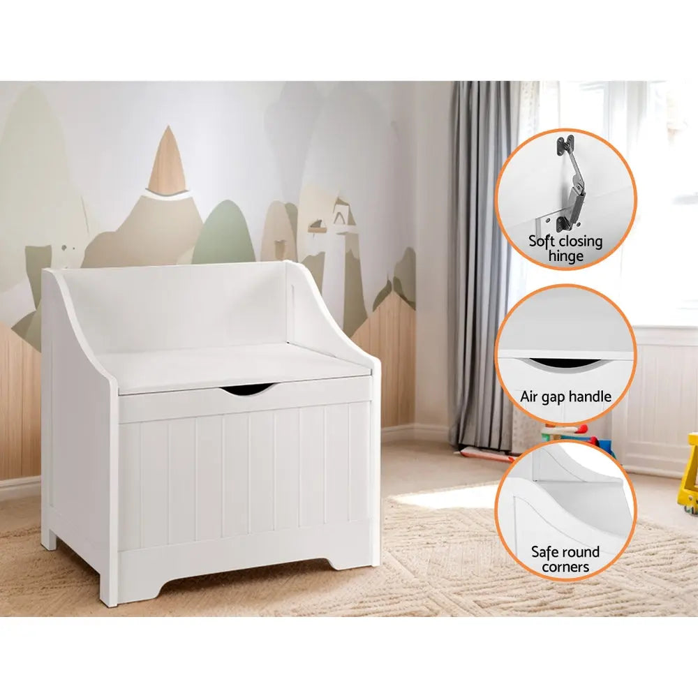 Keezi Kids Toy Box Chest Children Storage Clothes Toys Organiser Square-5