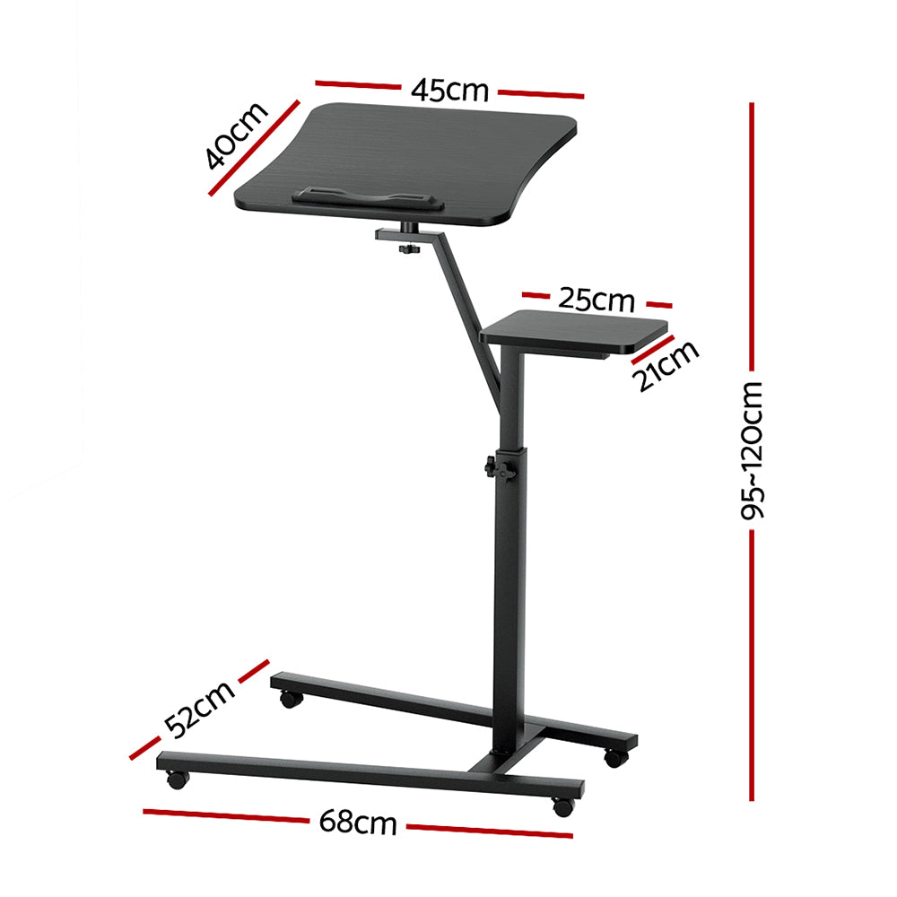 Artiss Laptop Desk Computer Table Height Adjustable Tiltable Mouse Board Black-1