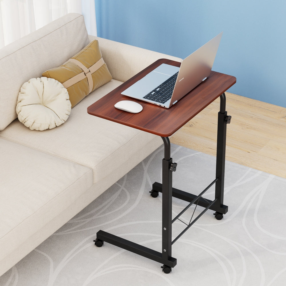 Artiss Laptop Desk Table Adjustable 60CM Dark Wood-7