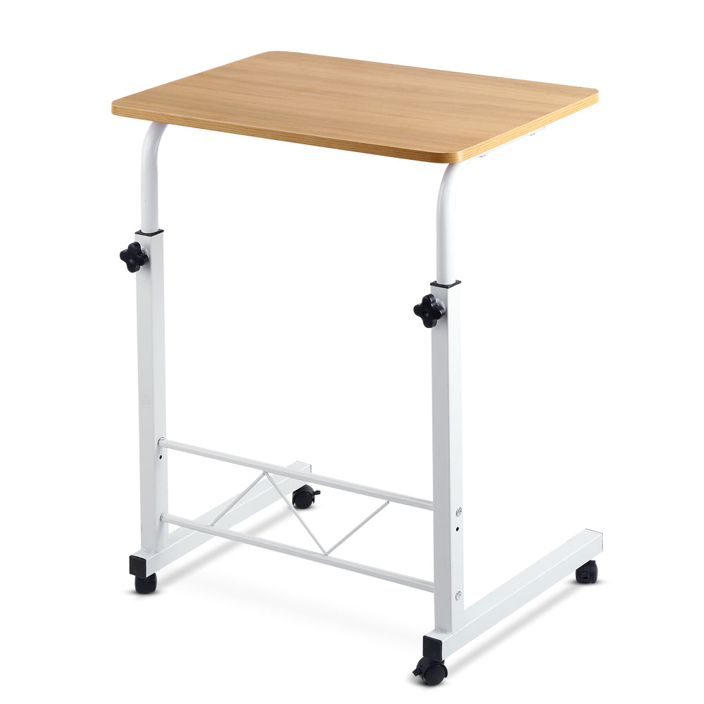 Artiss Laptop Desk Table Adjustable 60CM Light Wood-0