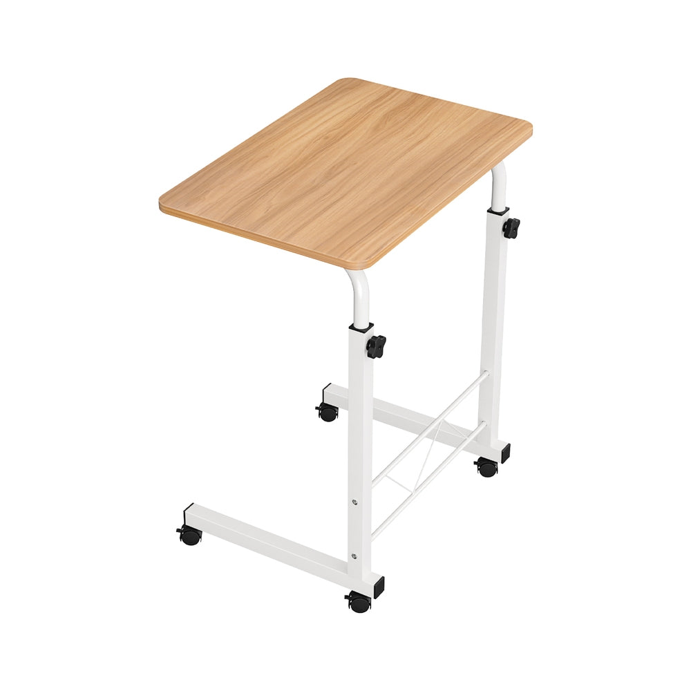 Artiss Laptop Desk Table Adjustable 60CM Light Wood-0