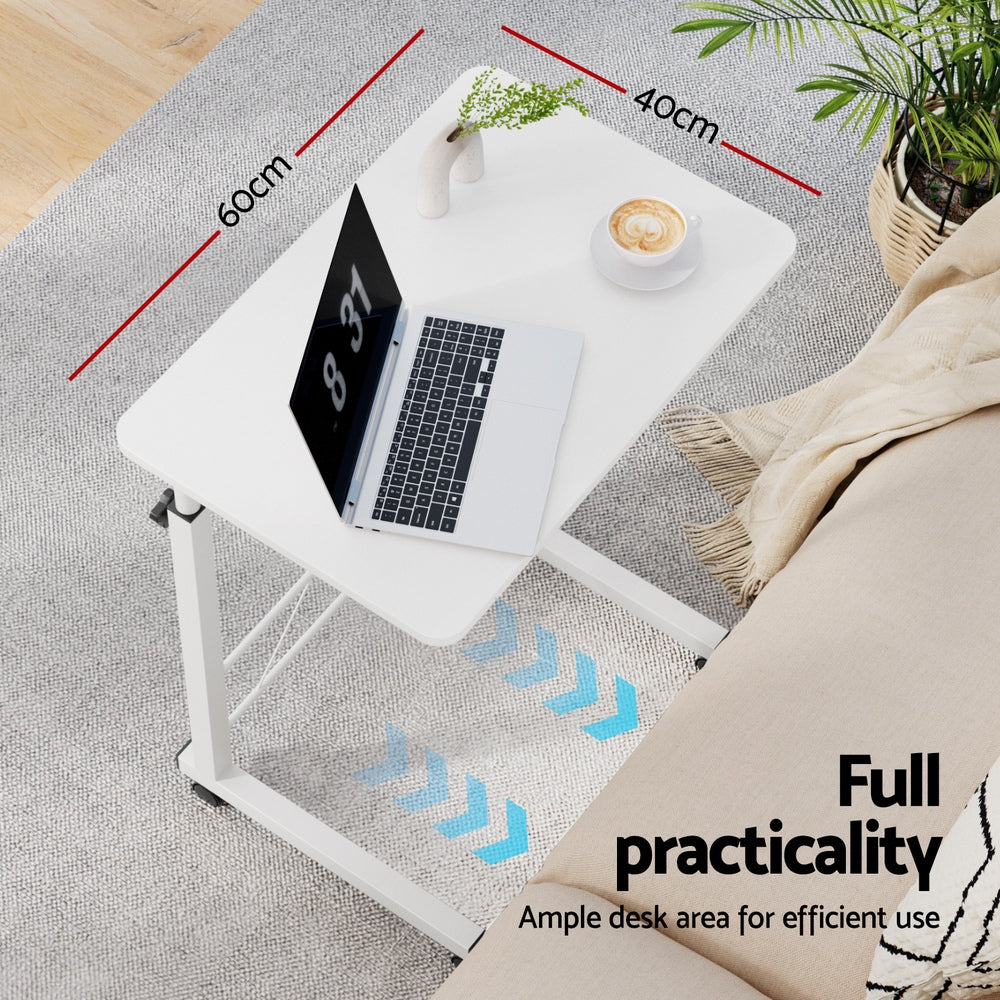 Artiss Laptop Desk Table Adjustable 60CM White-4