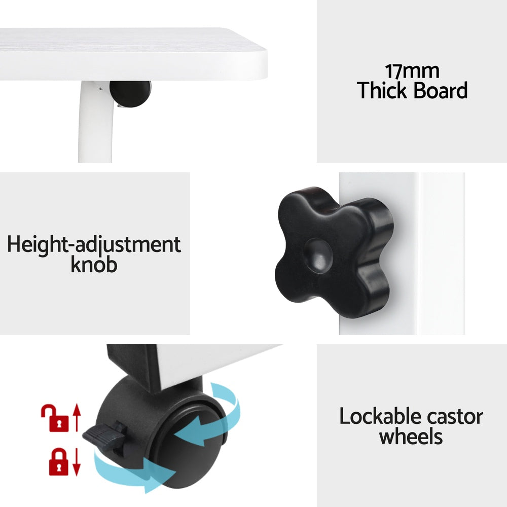 Artiss Laptop Desk Table Adjustable 60CM White-5