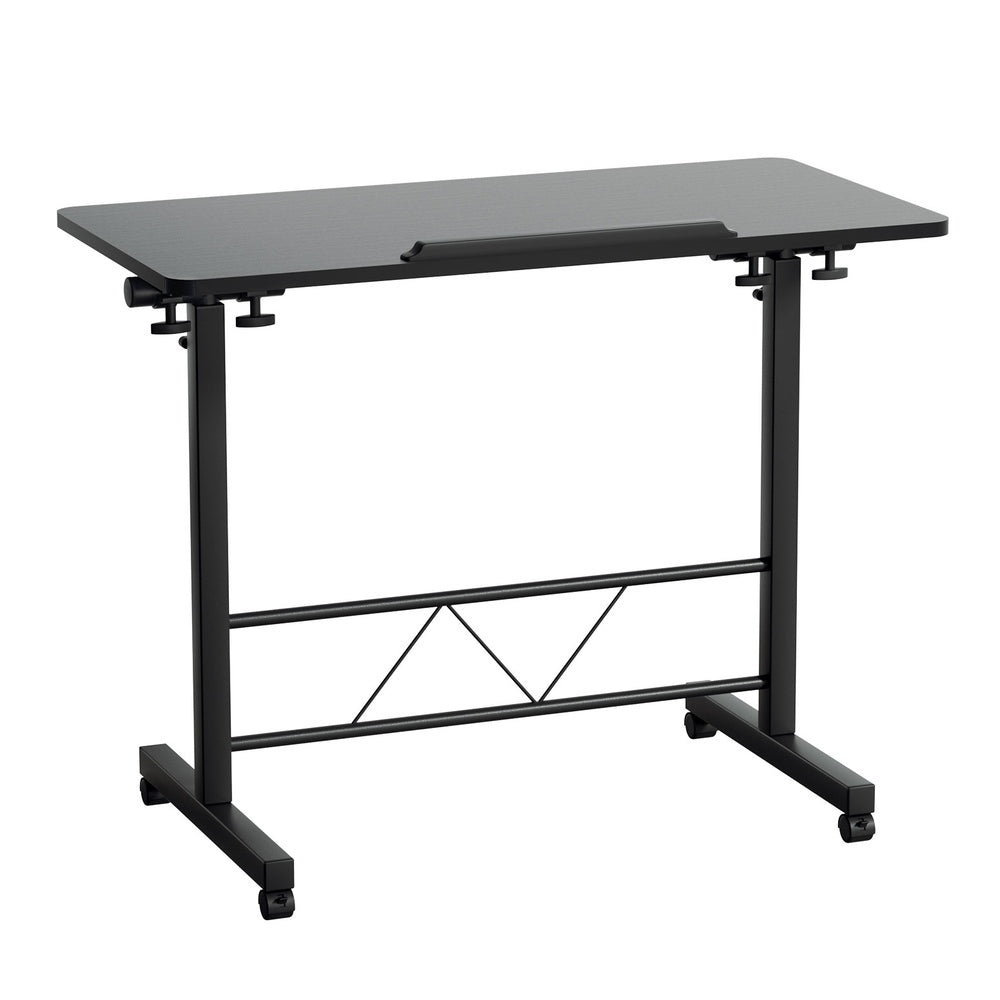 Artiss Laptop Desk Table Height Adjustable Wooden Bed Side Tables 80CM Black-2