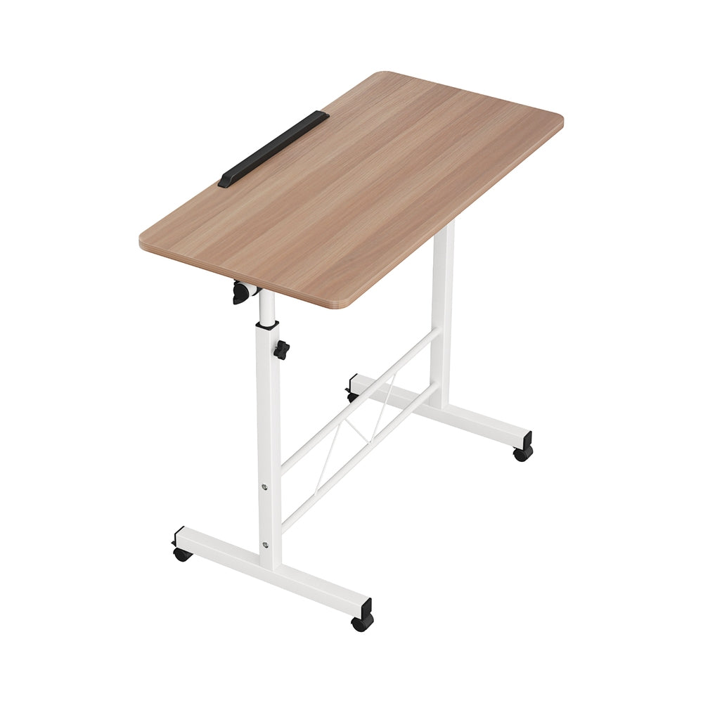 Artiss Laptop Desk Table Adjustable 80CM Light Wood-0