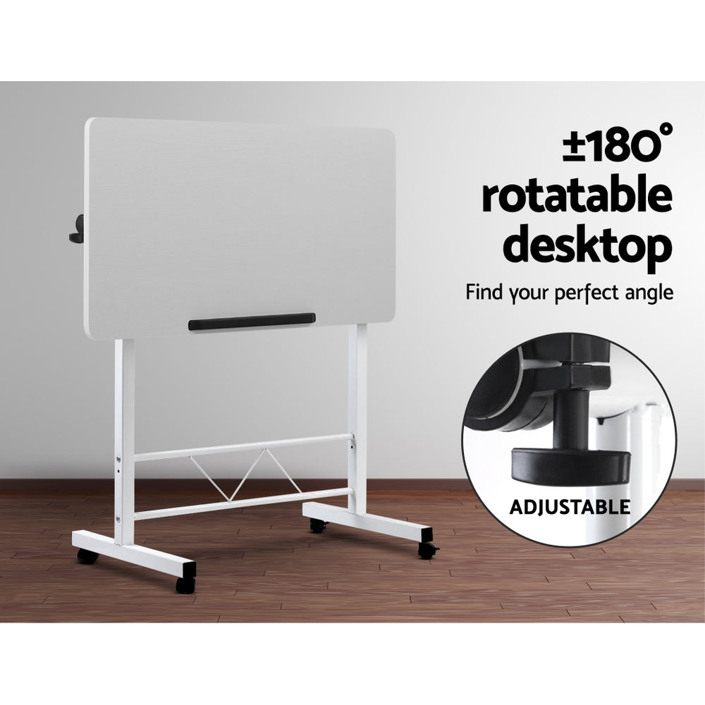 Artiss Laptop Desk Table Adjustable 80CM White-3