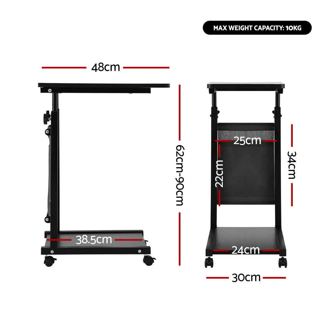 Artiss Laptop Desk Height Adjustable Mobile Workstation Computer Desks 48CM Black-1
