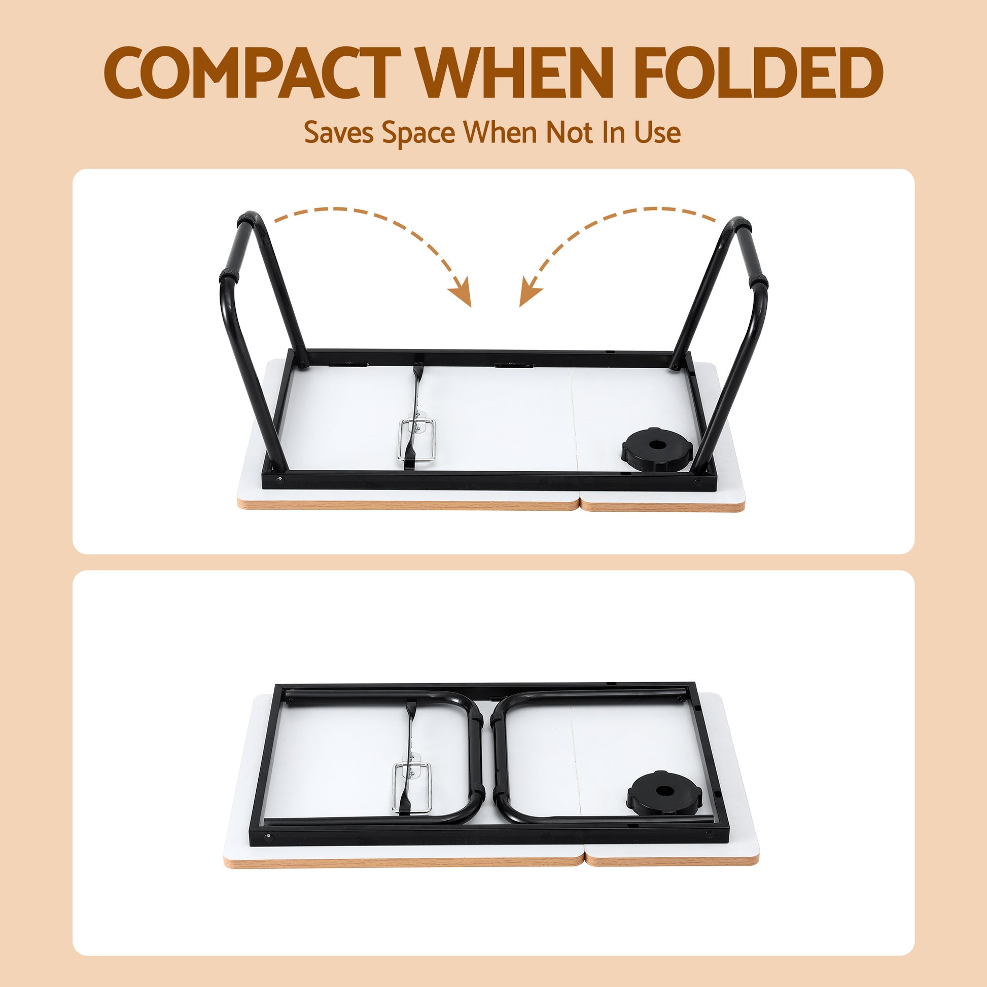 Artiss Laptop Desk Bed Table Foldable Portable Desktop Oak-5