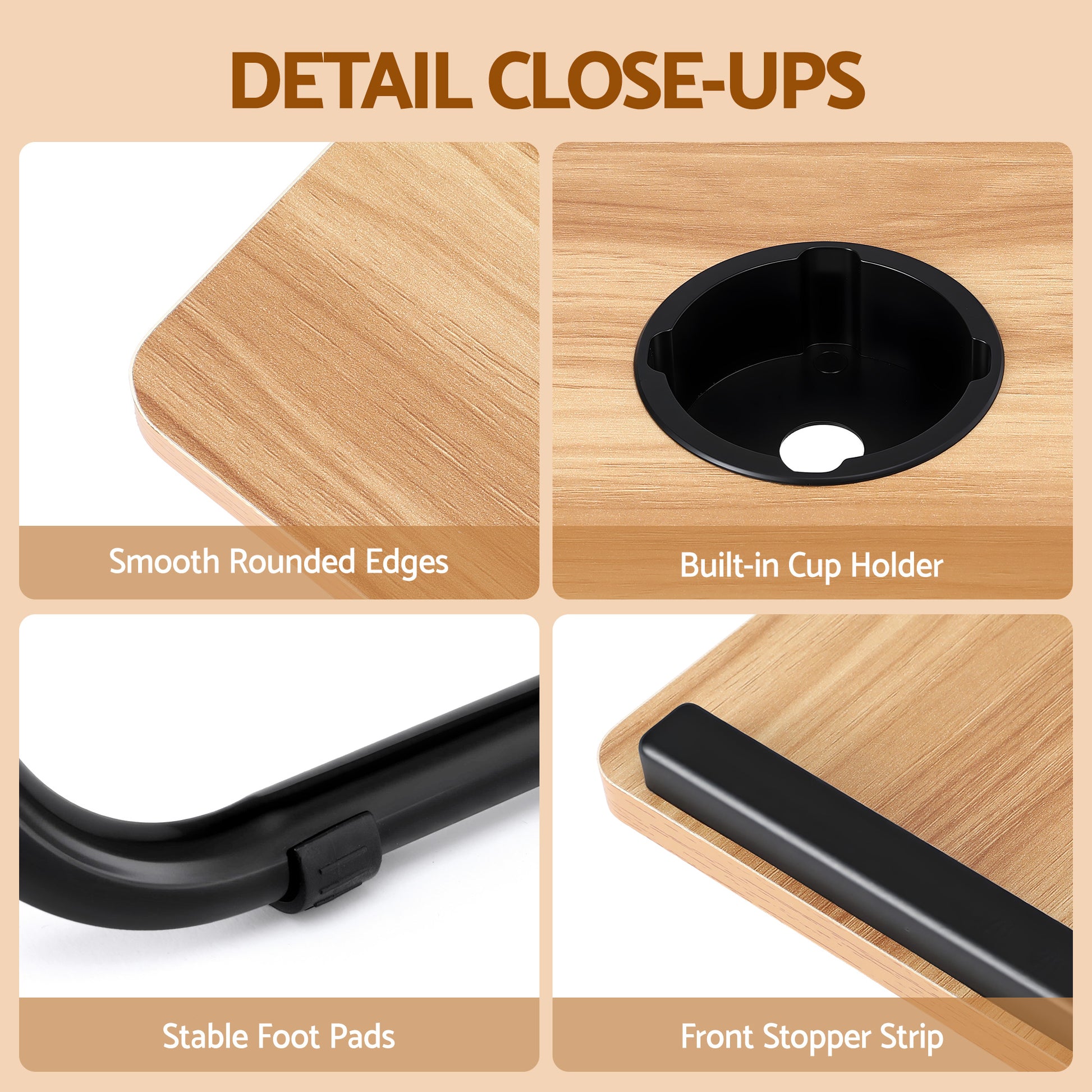 Artiss Laptop Desk Bed Table Foldable Portable Desktop Oak-7