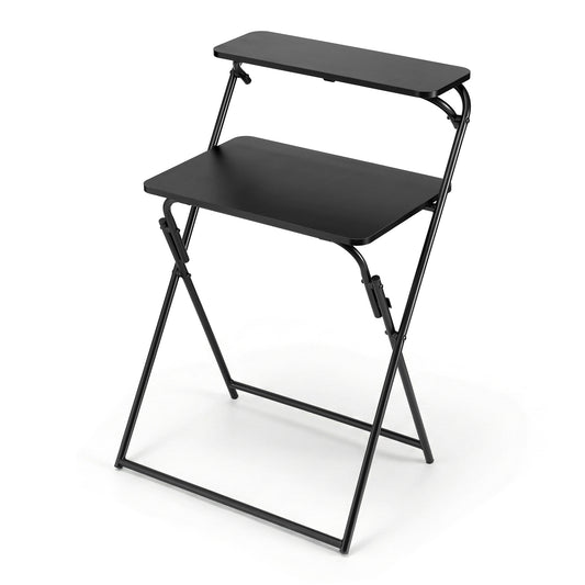 Artiss Laptop Desk Foldable Study Desk Home Office Black-0