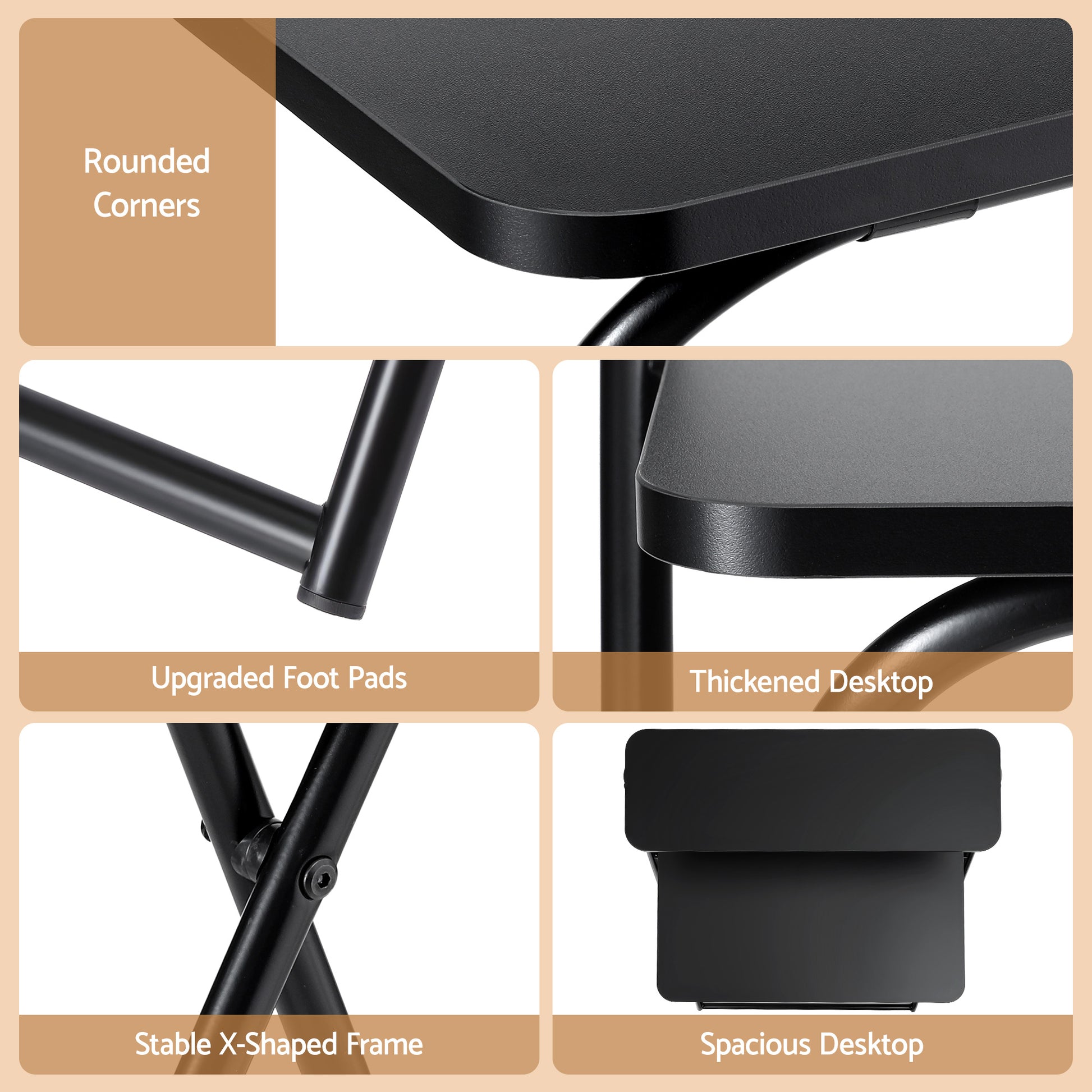 Artiss Laptop Desk Foldable Study Desk Home Office Black-7