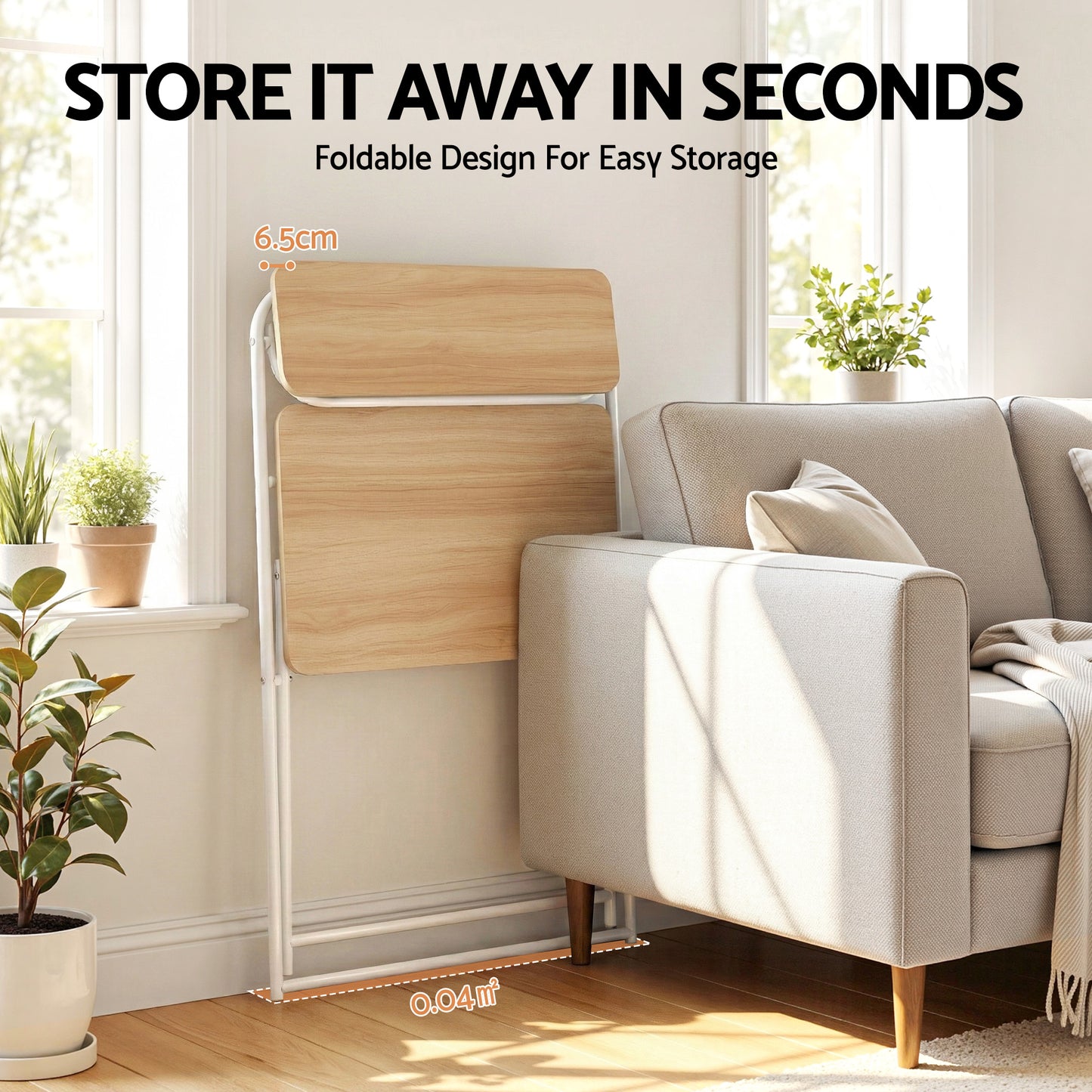 Artiss Laptop Desk Foldable Study Desk Home Office Oak-6