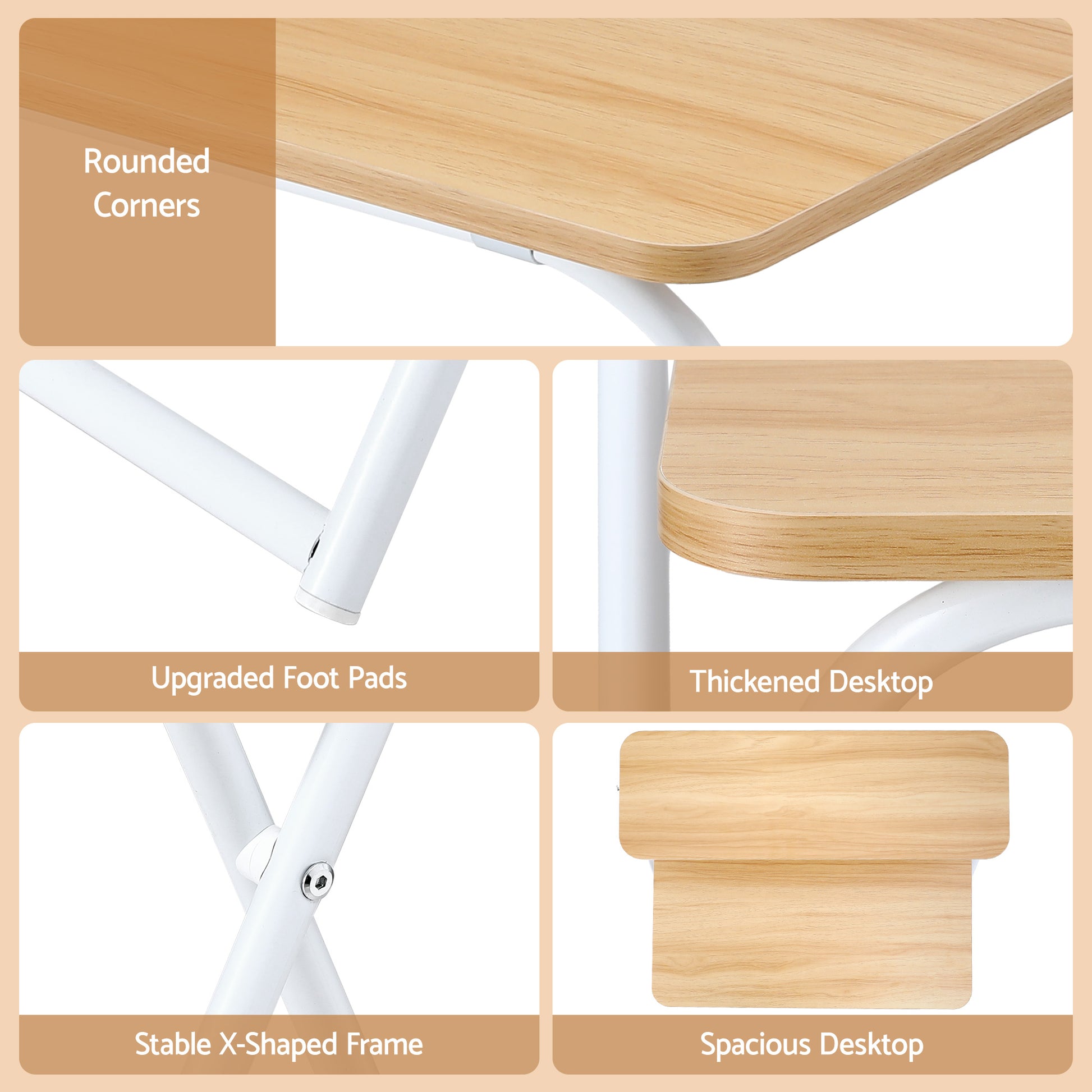 Artiss Laptop Desk Foldable Study Desk Home Office Oak-7