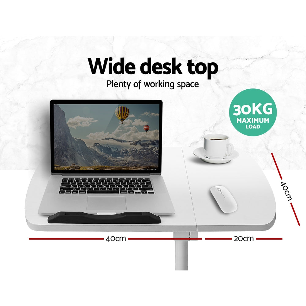 Artiss Laptop Desk Table Fan Cooling White 60CM-2