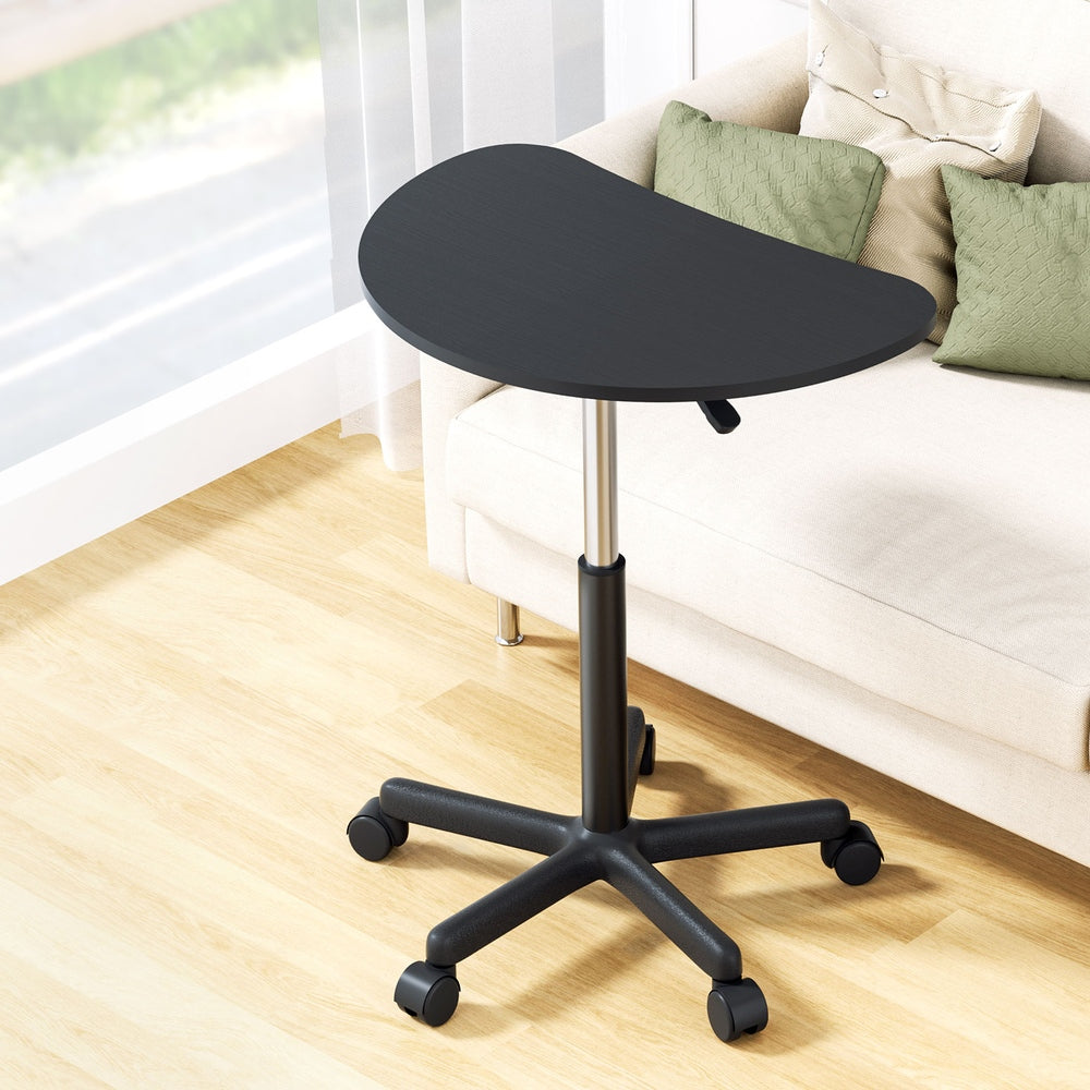 Artiss Laptop Desk Portable Height Adjustable Table Caster Wheels 60CM Black-6