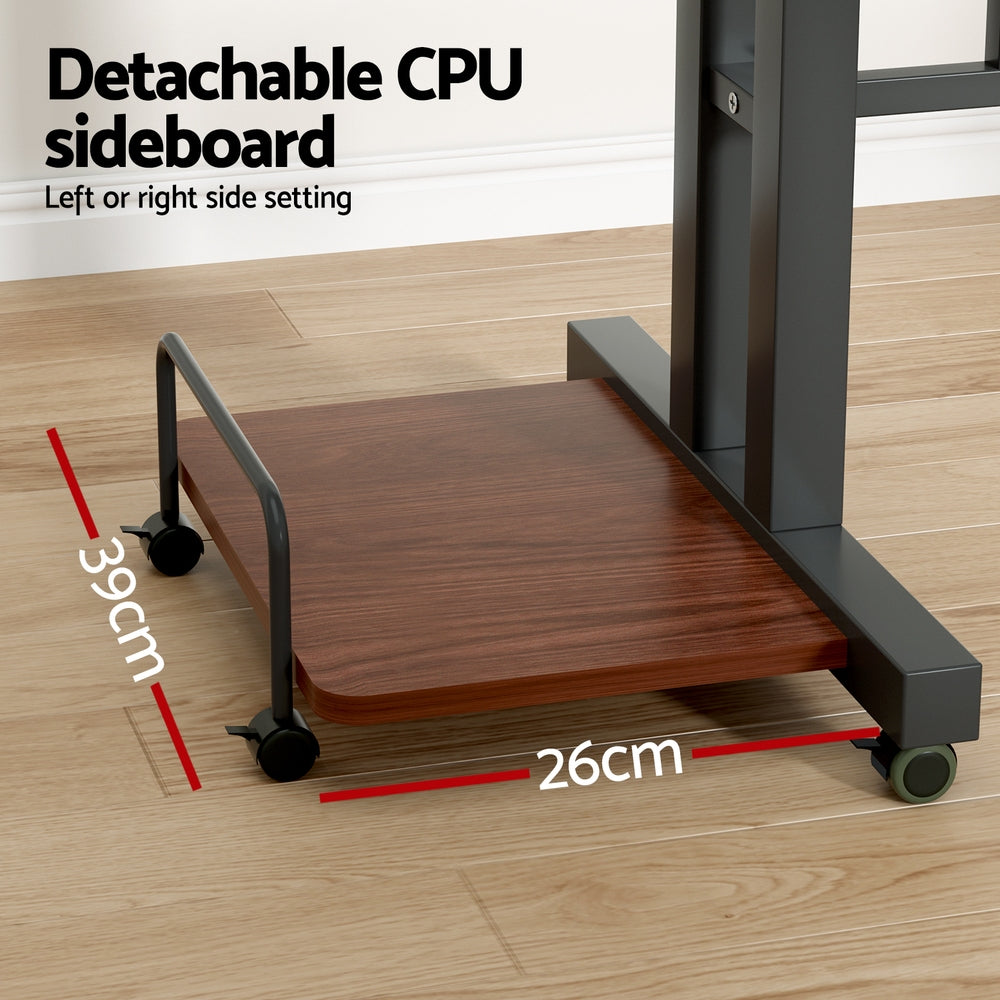 Artiss Laptop Desk Table Adjustable Dark Wood 80CM-4