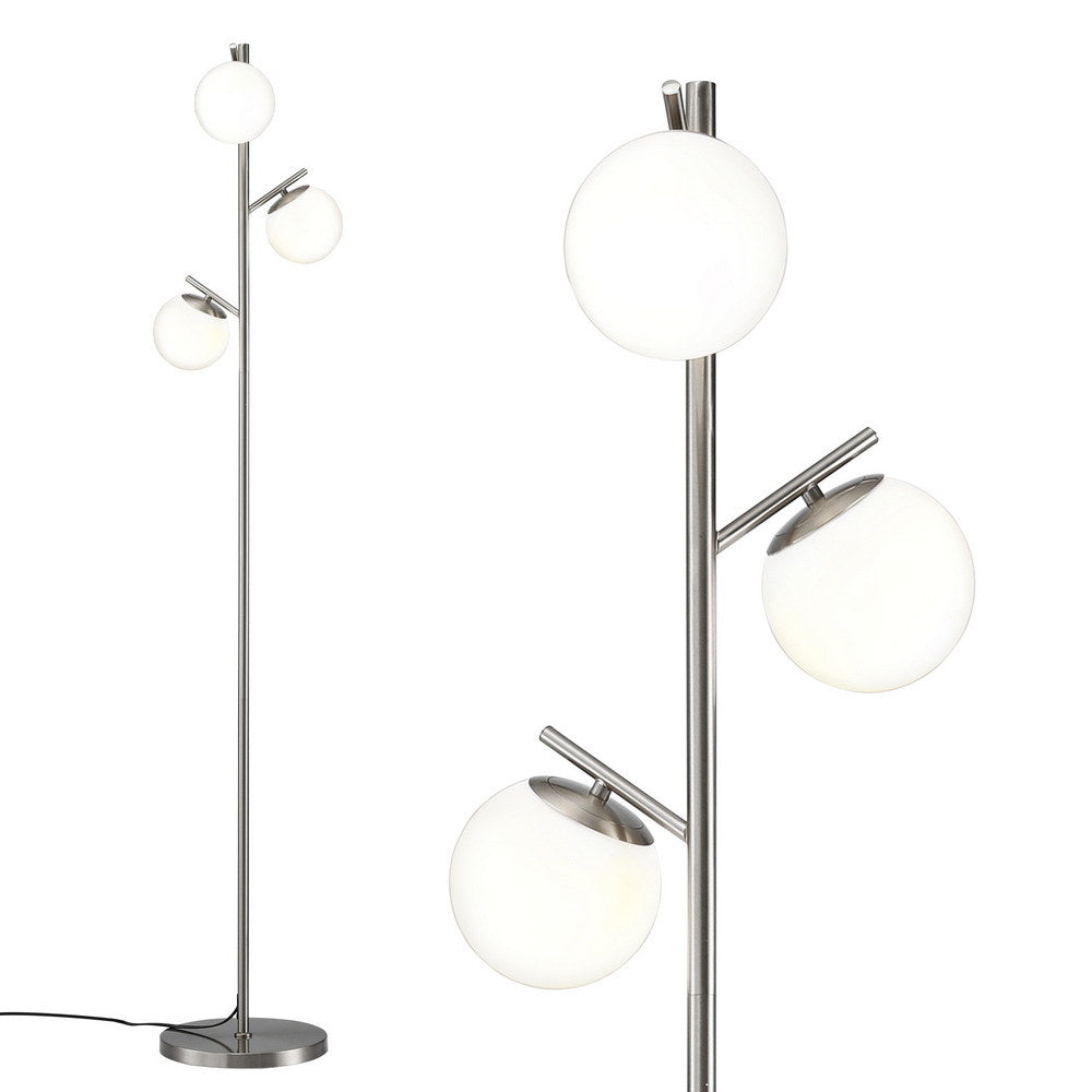 Artiss 3-Light Tree Floor Lamp 165cm Tall Standing Light with Sphere Glass Shades for Modern Homes-4