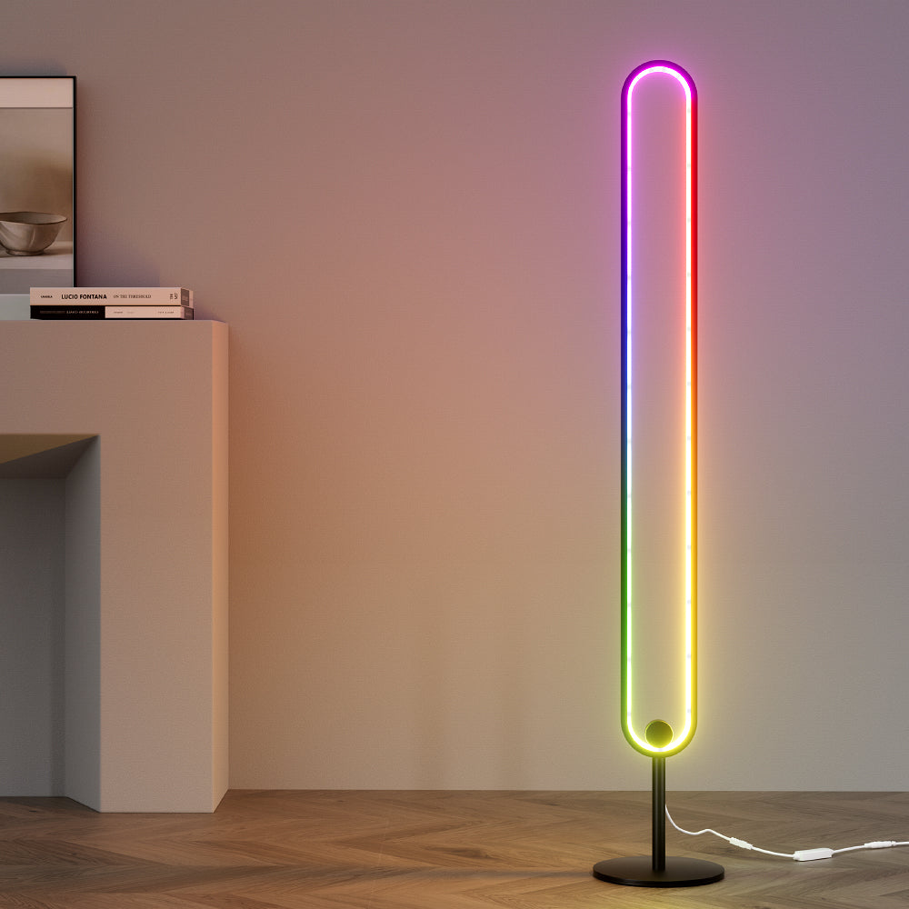 Artiss RGB LED Floor Lamp Remote Control Corner Light Stand Gaming Room 118CM-6