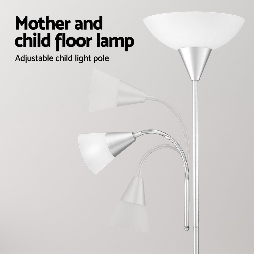 Artiss Floor Lamp Mother and Child Modern Home Living Room Office Reading Silver-4