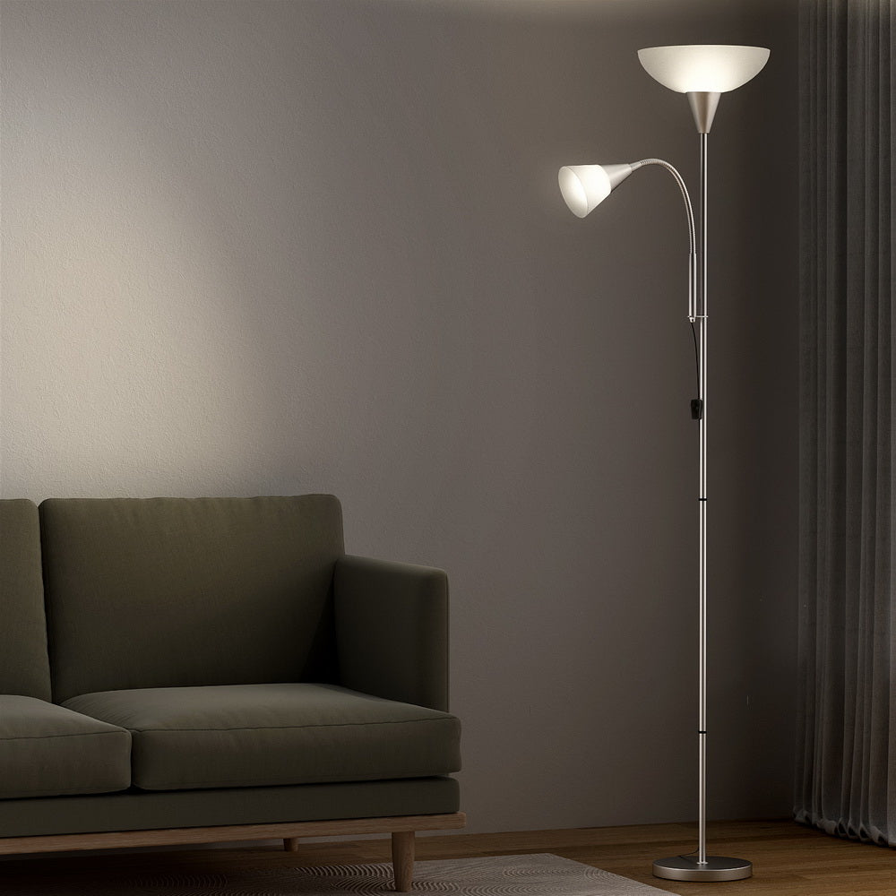 Artiss Floor Lamp Mother and Child Modern Home Living Room Office Reading Silver-6