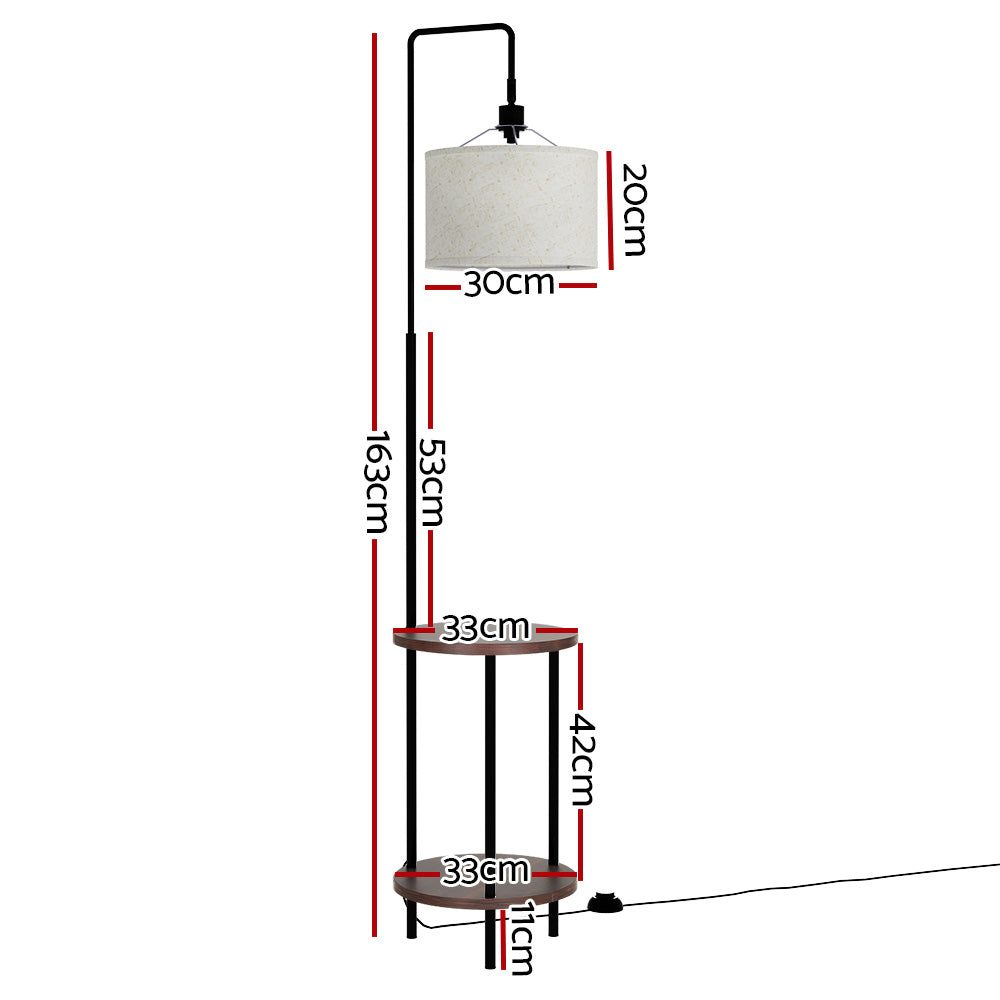 Artiss Floor Lamp 2 Tier Shelf Storage LED Light Stand Home Room Adjustable Head-1