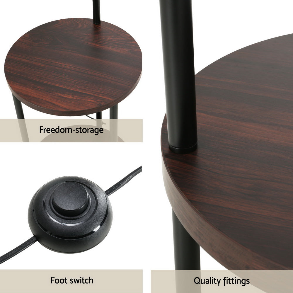 Artiss Floor Lamp 2 Tier Shelf Storage LED Light Stand Home Room Adjustable Head-5