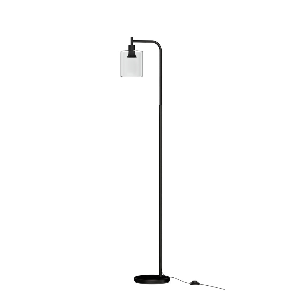 Artiss Floor Lamp Light Stand Modern Home Living Room Office Reading Glass Shade Black-0