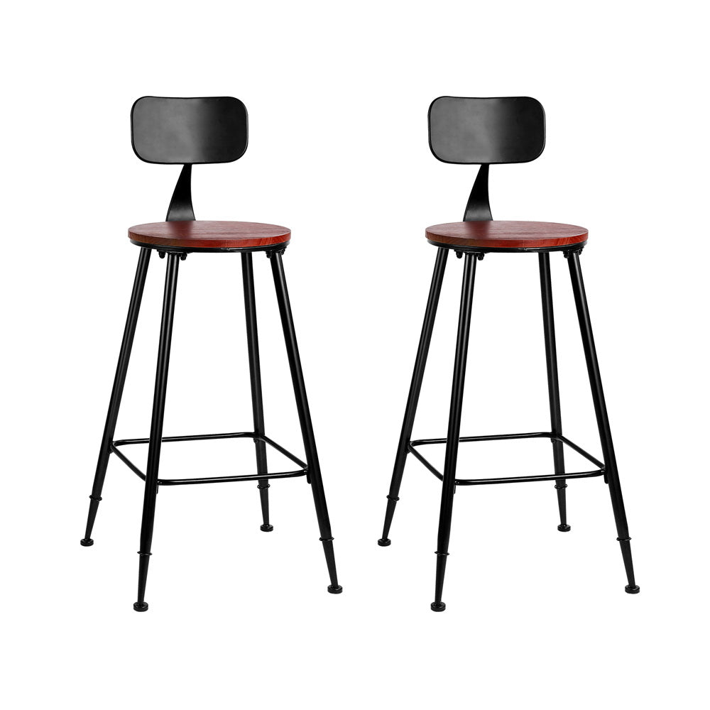 Artiss 2x Bar Stools Vintage Metal Chairs-0