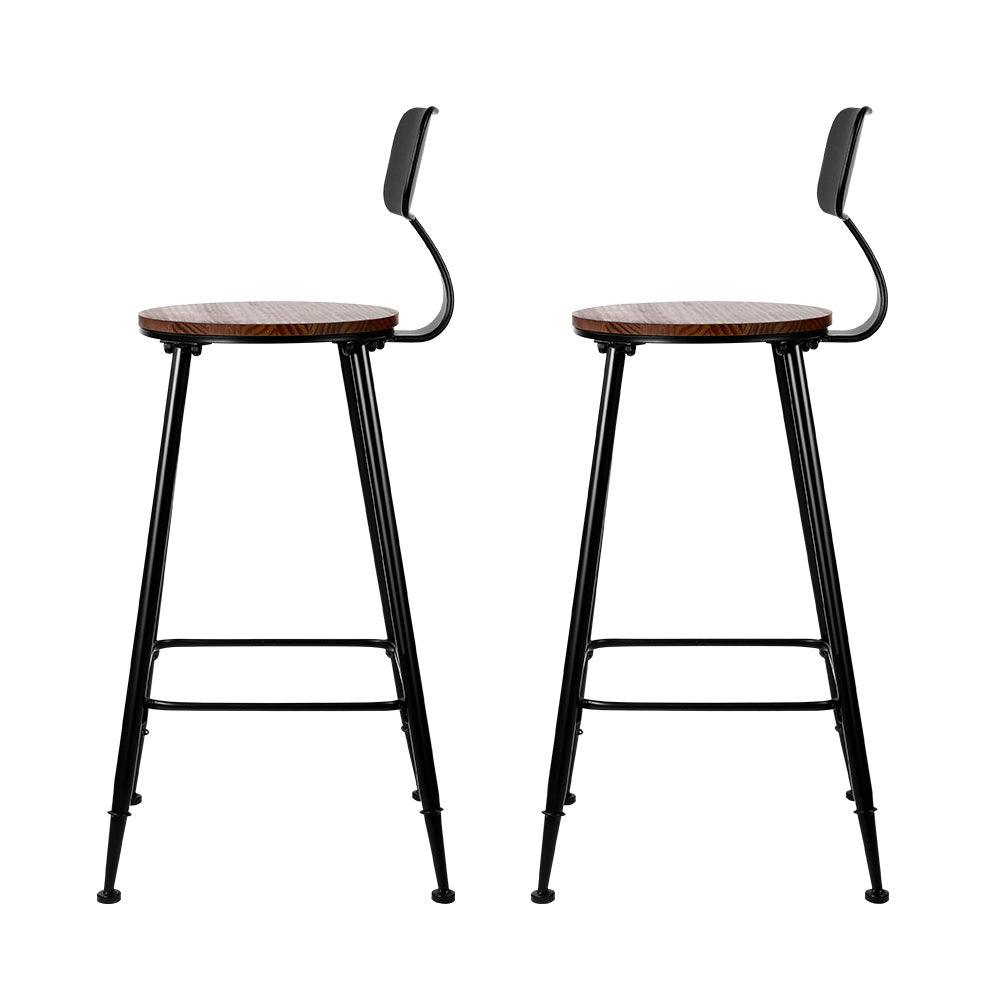 Artiss 2x Bar Stools Vintage Metal Chairs-2