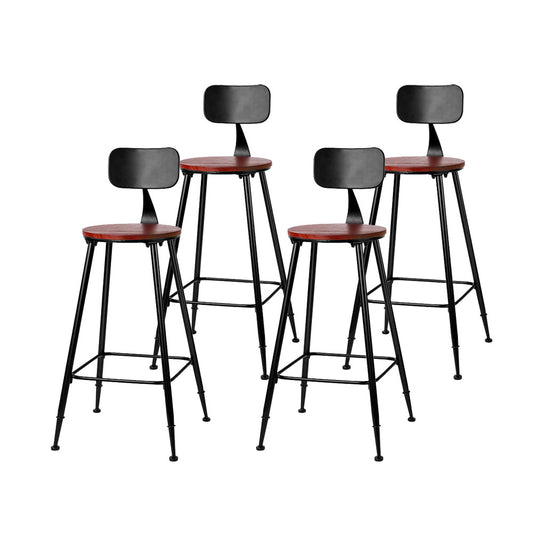 Artiss 4x Bar Stools Vintage Metal Chairs-0