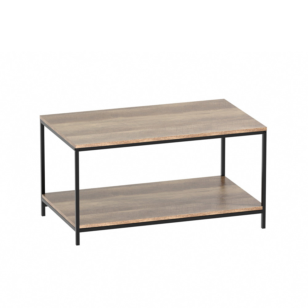 Artiss Coffee Table Rectangular 93CM Walnut Olin-0