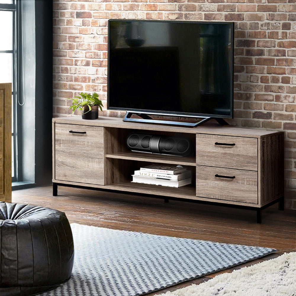 Artiss TV Cabinet Entertainment Unit 132cm Pine Tania-7