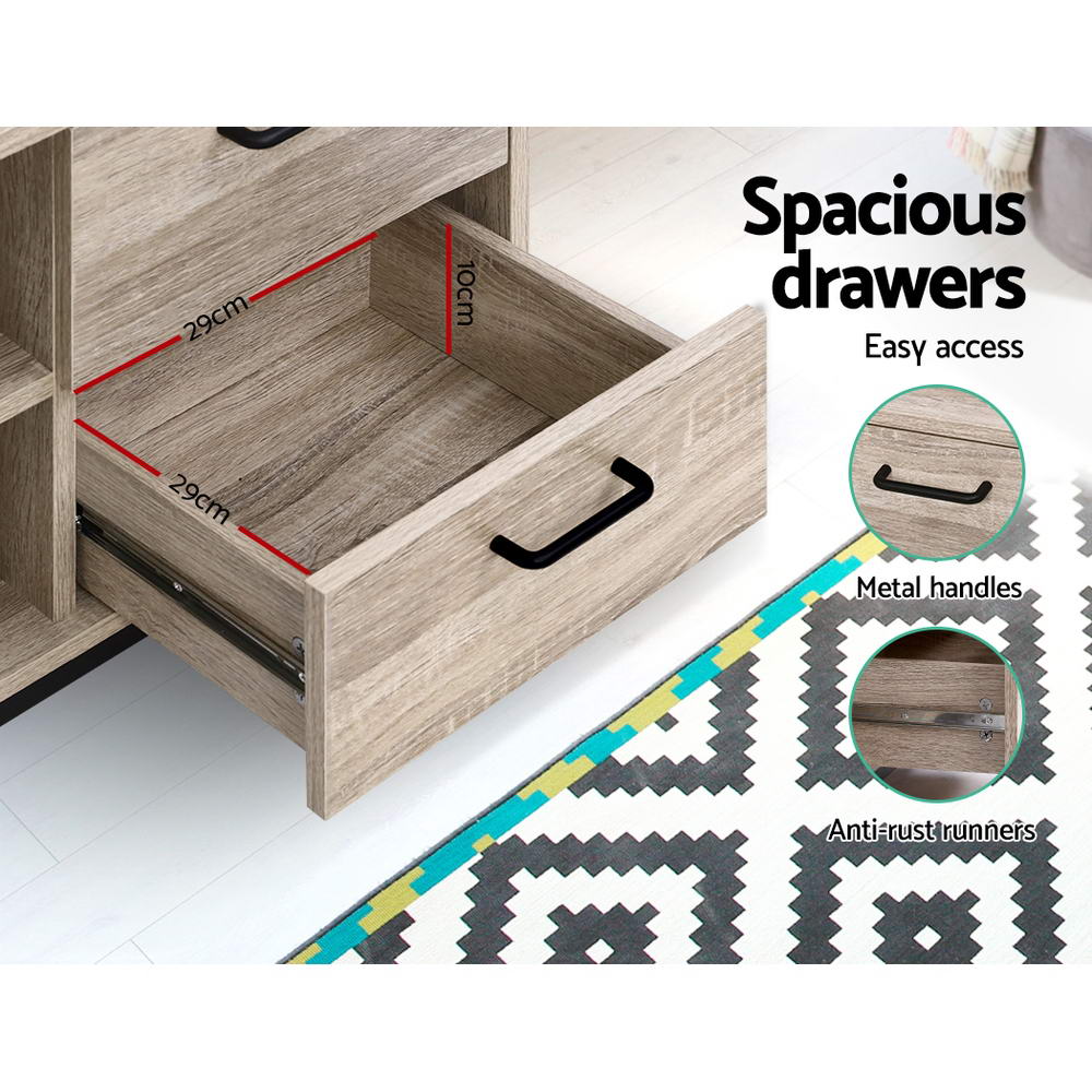 Artiss TV Cabinet Entertainment Unit 132cm Pine Tania-6