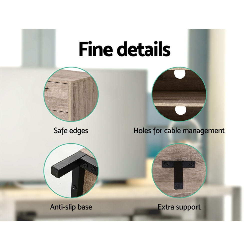 Artiss TV Cabinet Entertainment Unit 132cm Pine Tania-7