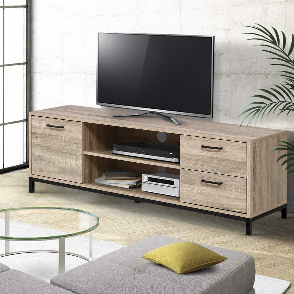 Artiss TV Cabinet Entertainment Unit 132cm Pine Tania-0