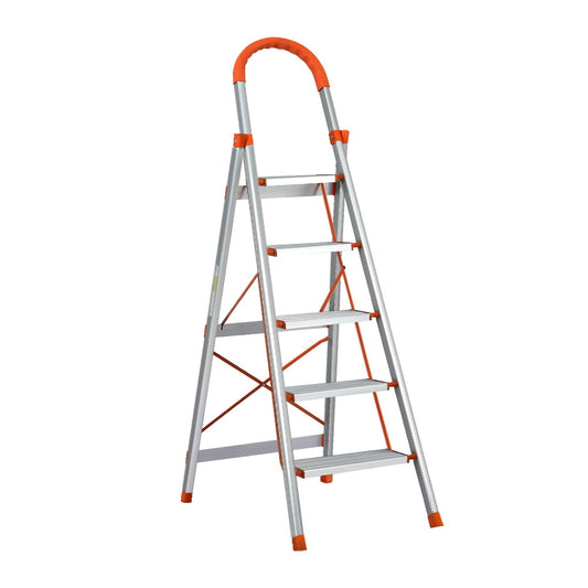 Giantz 5 Step Ladder Multi-Purpose Folding Aluminium Light Weight Non Slip Platform-0