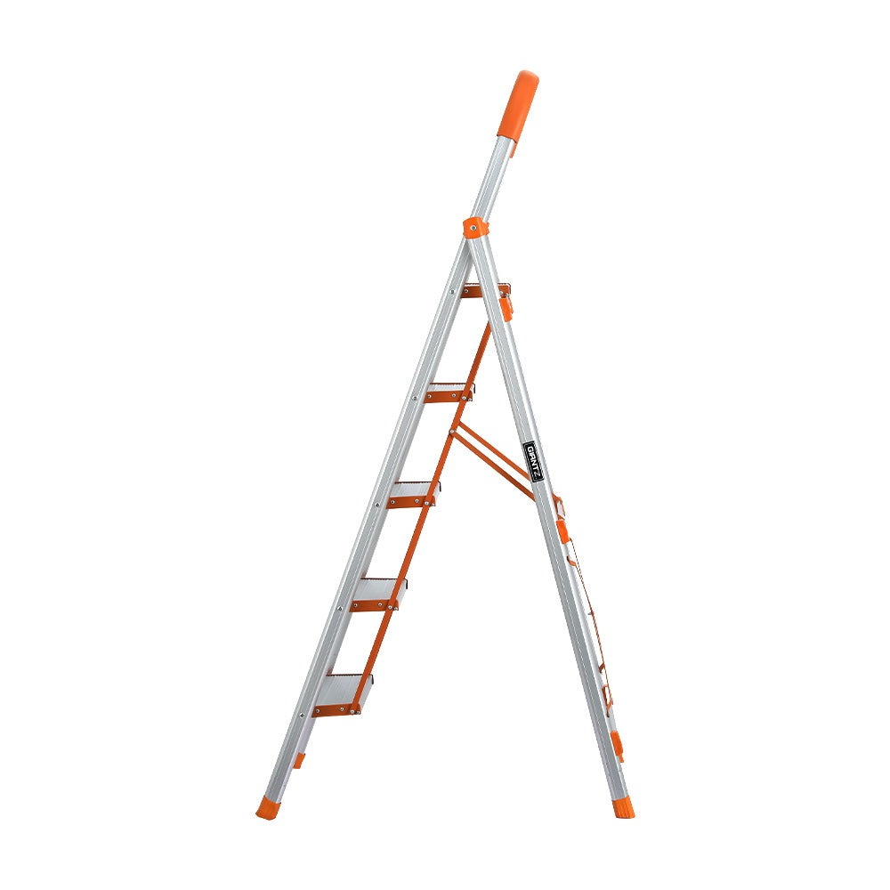 Giantz 5 Step Ladder Multi-Purpose Folding Aluminium Light Weight Non Slip Platform-3