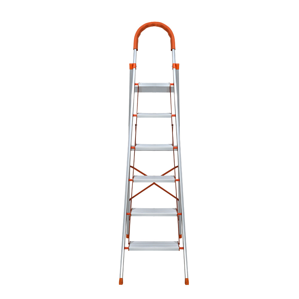 Giantz 6 Step Ladder Multi-Purpose Folding Aluminium Light Weight Non Slip Platform-2