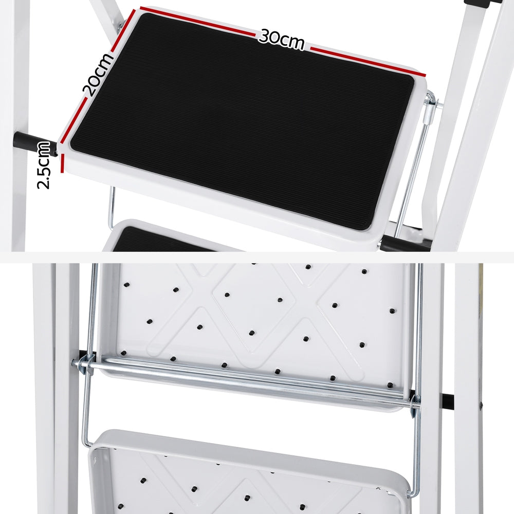 Giantz 2 Step Ladder Multi-Purpose Folding Steel Light Weight Platform-3